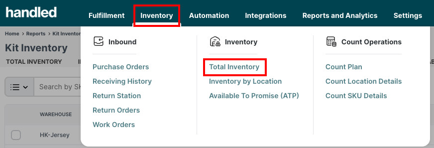 3PL Total Inventory Report
